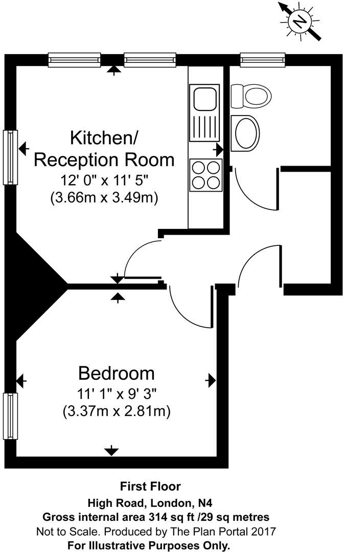 1 bedroom Flat for rent